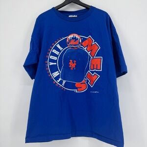 VTG New York Mets Shirt Mens XL Blue Graphic Baseball MLB Tee Made in USA 90s
